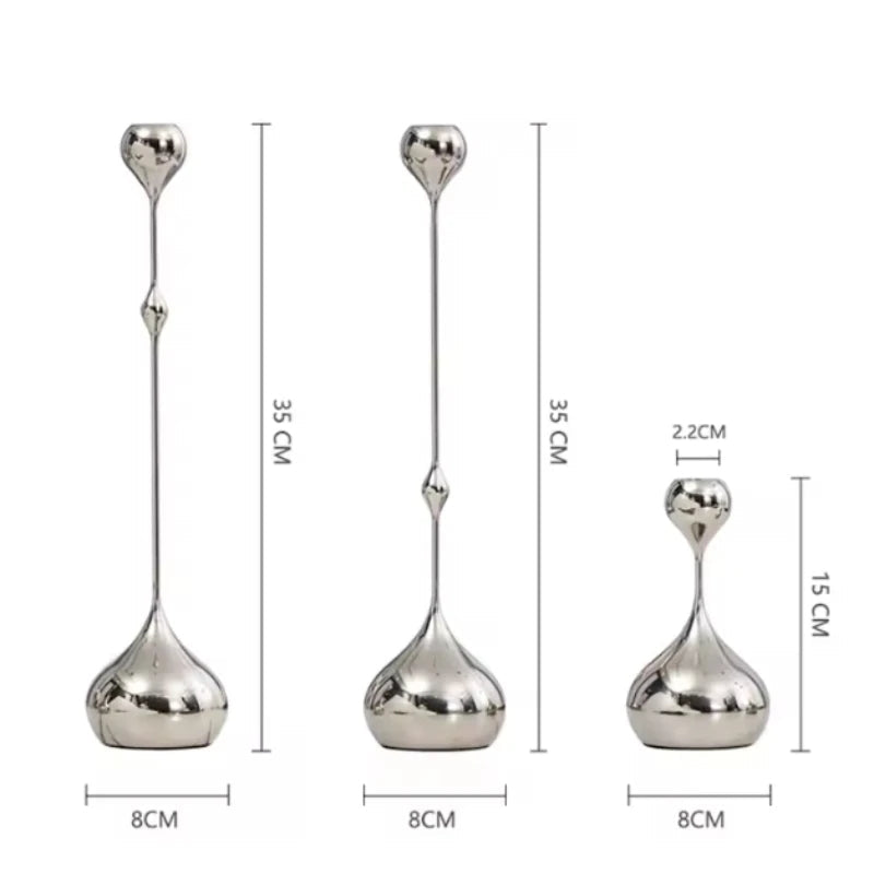 Silverljusstakar i Metall 3-Pack