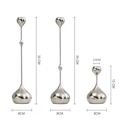 Silverljusstakar i Metall 3-Pack
