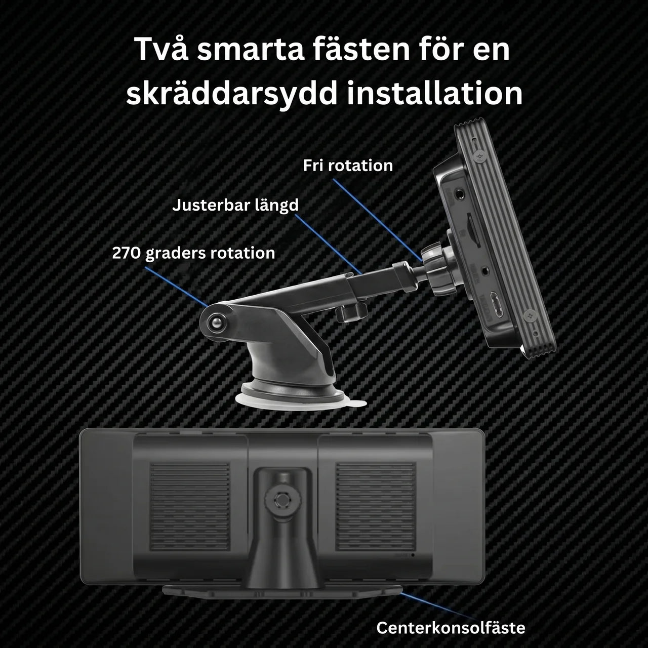RumluxPlay - Smart bilskärm med Apple CarPlay/Android Auto för alla bilar (2026 modell)