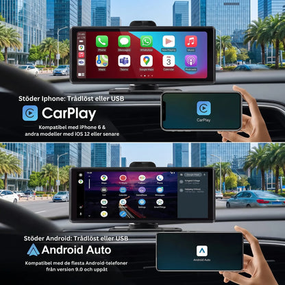 RumluxPlay - Smart bilskärm med Apple CarPlay/Android Auto för alla bilar (2026 modell)