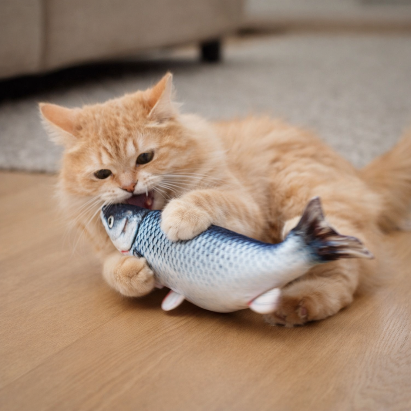 Sprattlande Fisk med kattmynta