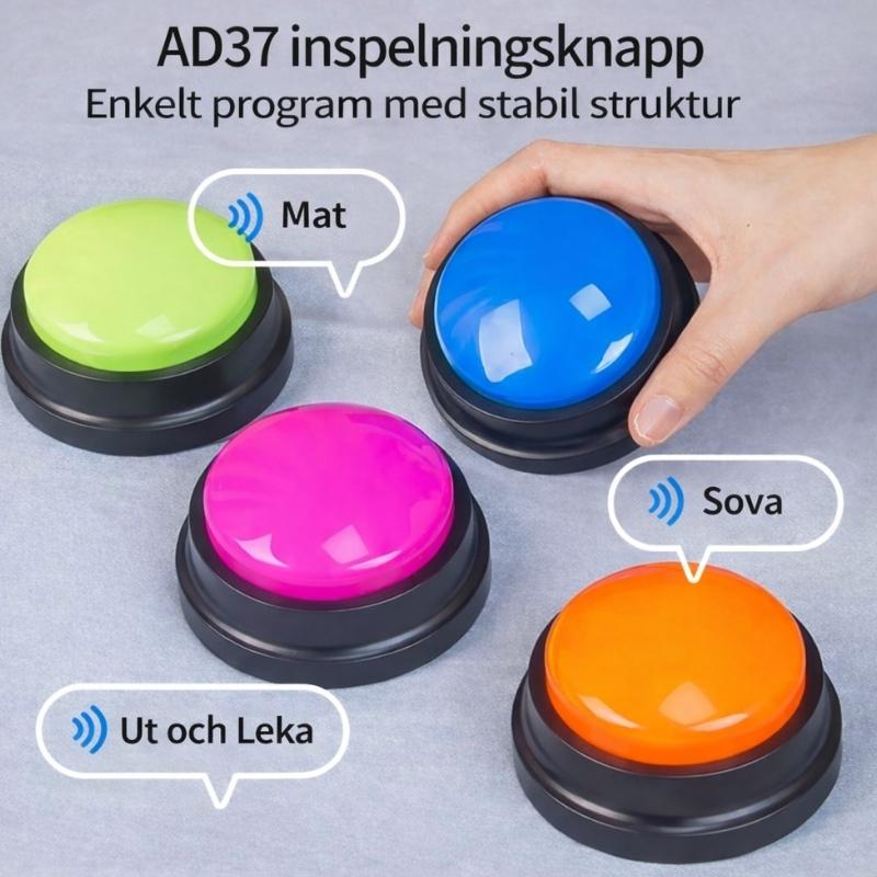 Röstknapp för husdjur med uppspelning och träning