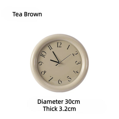 Vintage Tyst Väggklocka Ø30 cm – Klassisk Retrodesign