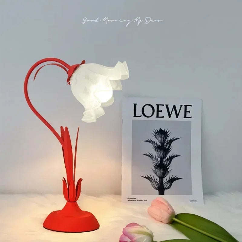 Fransk Blomster Bordslampa LED