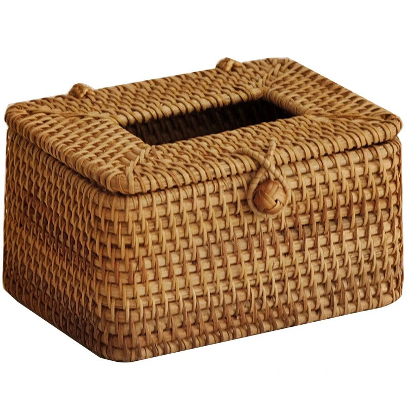 Handgjord Rattan Servetthållare – Elegant Förvaring