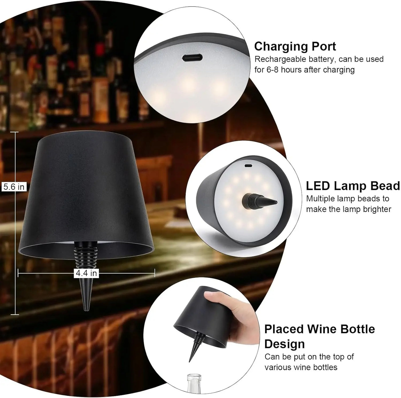 Lumo LED Flasklampa Trådlös