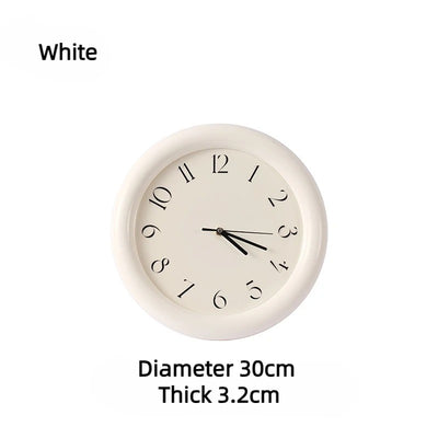 Vintage Tyst Väggklocka Ø30 cm – Klassisk Retrodesign