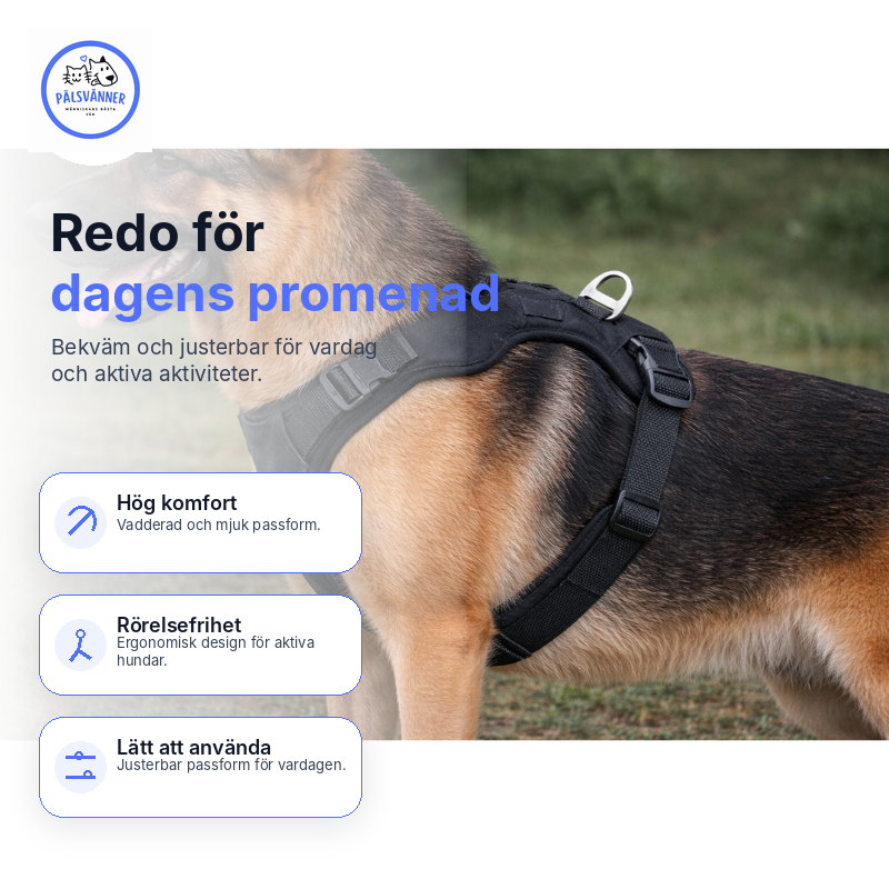 Sportsele Emmi vadderad justerbar hundsele