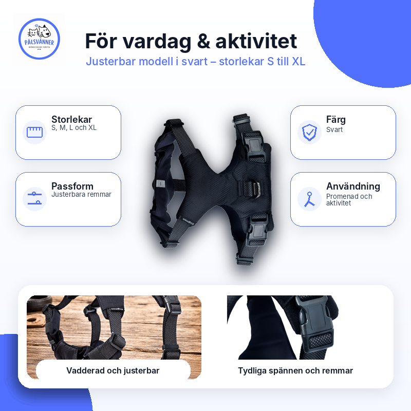 Sportsele Emmi vadderad justerbar hundsele