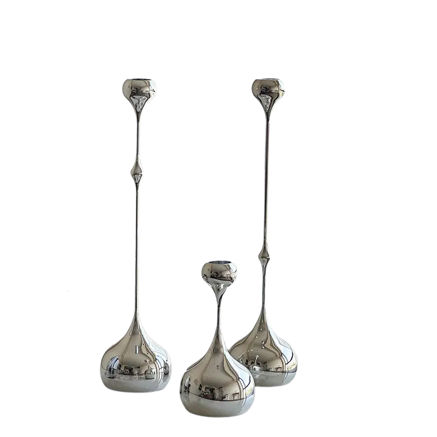 Silverljusstakar i Metall 3-Pack
