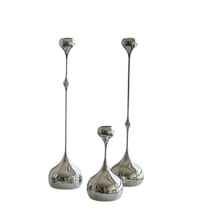 Silverljusstakar i Metall 3-Pack