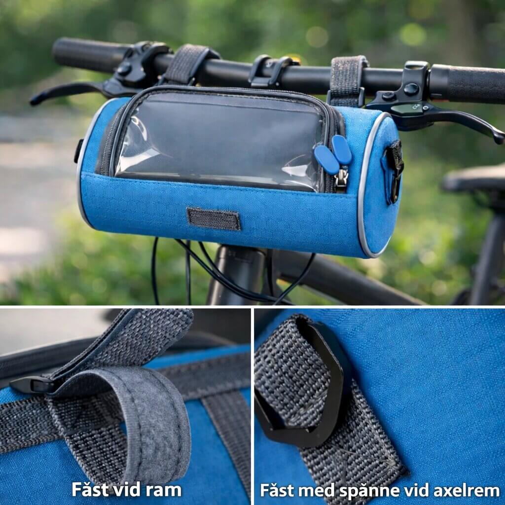 Styrväska för cykel | Mobilhållare med touch | Vattentålig | Styrskydd