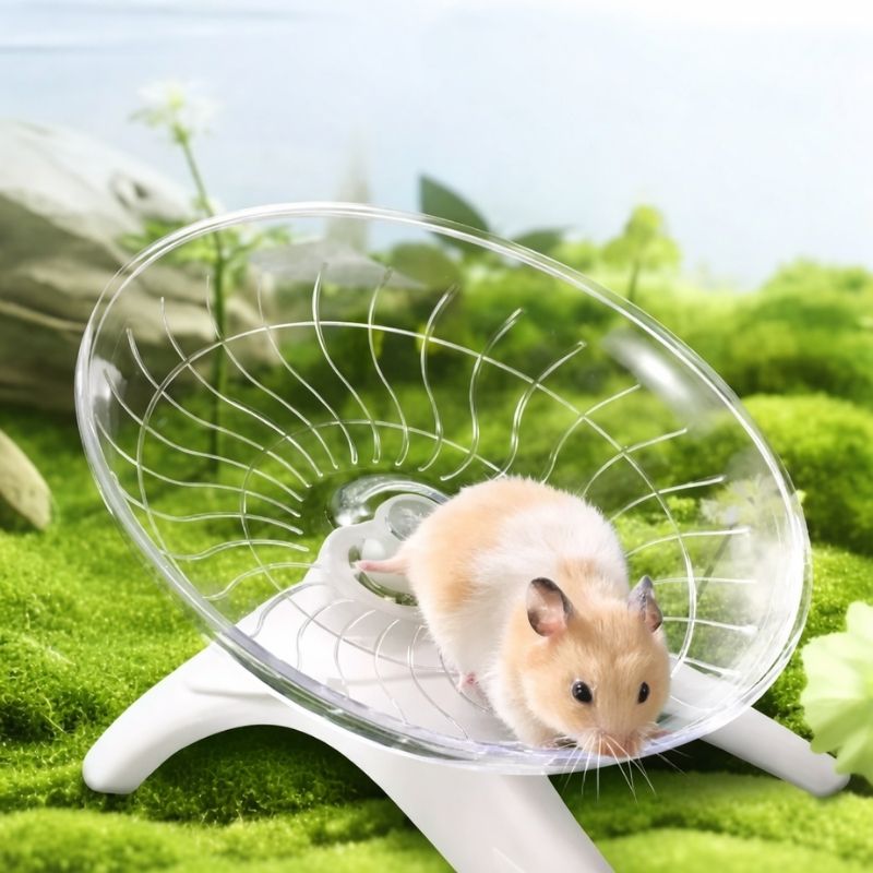 Ljudlöst träningshjul för hamster och smådjur
